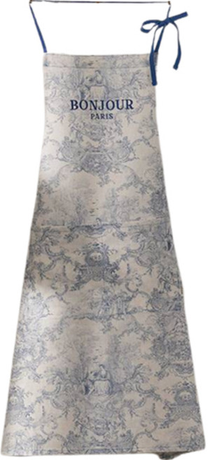 데코뷰 뜨왈 봉쥬르 자수 앞치마, 블루, 1개