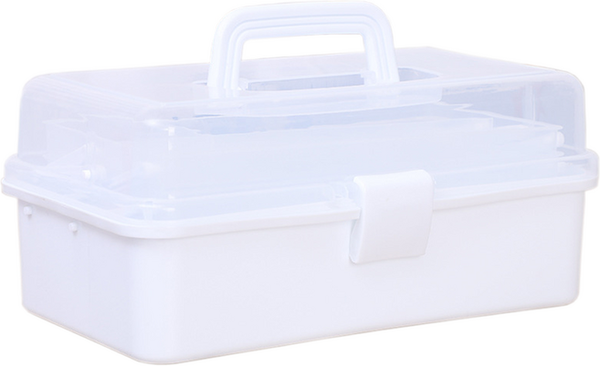 코히모 미술도구 정리 3단 화구박스 반투명 화이트 3W083