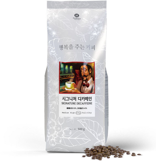 맥널티커피 시그니처 디카페인 커피 원두, 홀빈(분쇄안함), 500g, 1개
