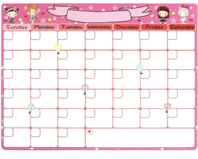 리치덕 그림 디자인 차일드 핑크 자석메모보드, 혼합색상, 1개