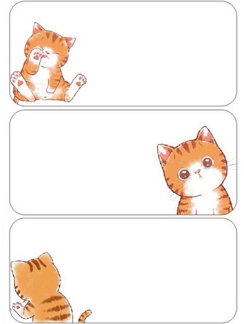 하프위니 3칸 메모 갈색 고양이 자석메모보드, 혼합색상, 1개