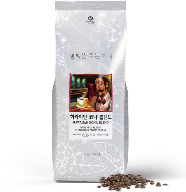 맥널티커피 하와이안 코나 블렌드 커피 원두, 홀빈(분쇄안함), 500g, 1개