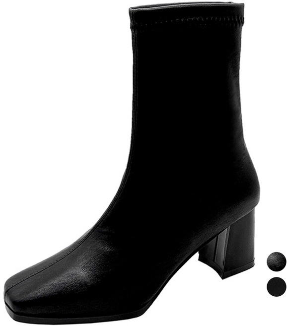 엘쏘 스퀘어토 미디 미들 하프 레더 부츠