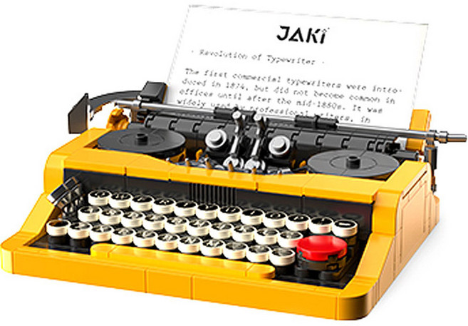 JAKi 佳奇 樂高相容積木 機械式打字機 JK8216 254pcs, 混合顏色