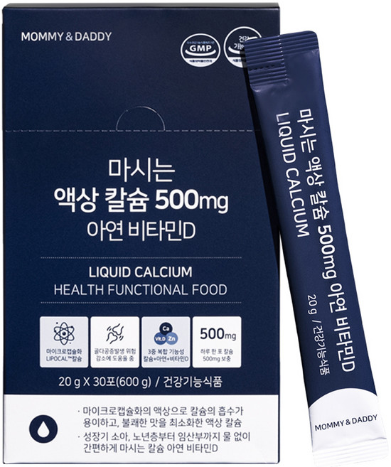 마미앤대디 마시는 액상 칼슘 500mg 아연 비타민D, 30회분, 1개