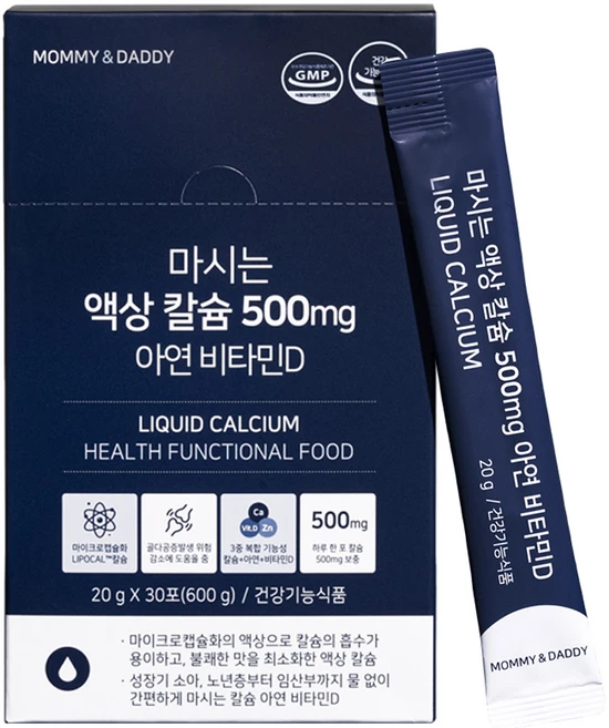 마미앤대디 마시는 액상 칼슘 500mg 아연 비타민D, 30회분, 1개 - 쿠팡