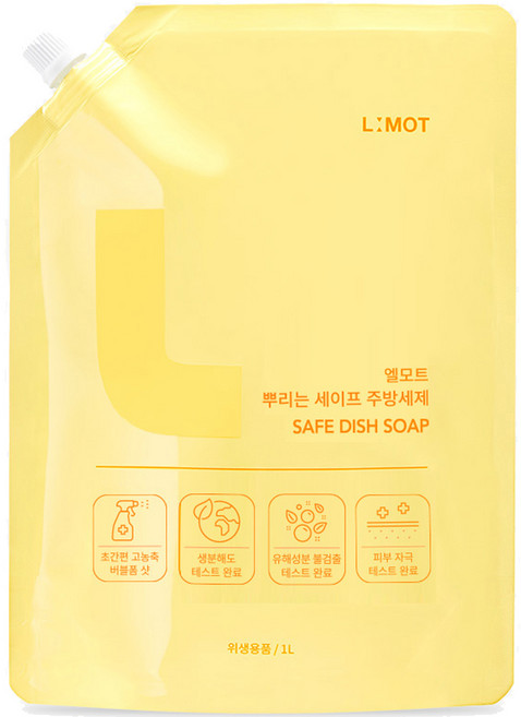 엘모트 뿌리는 세이프 주방세제 리필, 1L, 1개