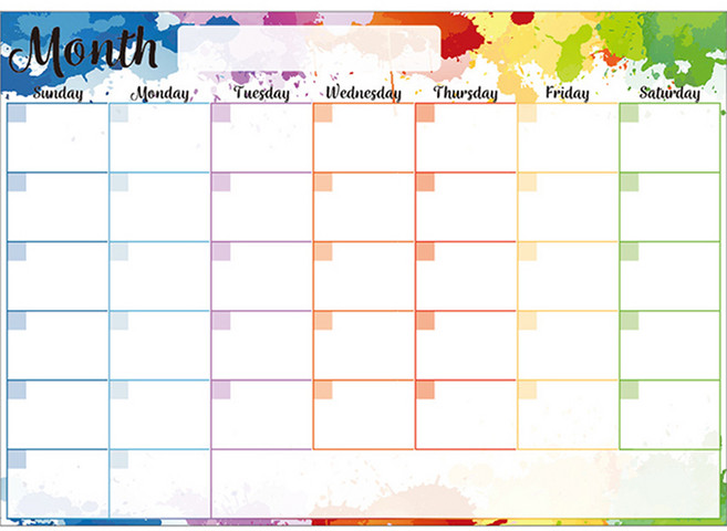 리치덕 컬러물감 먼슬리 자석메모보드, 혼합색상, 1개