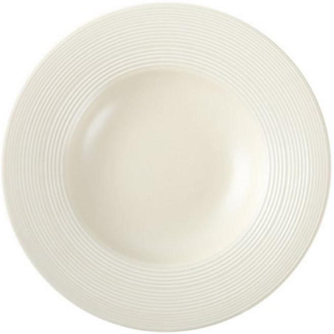Uncle Joy Milling 圓形陶瓷義大利麵盤 24cm HTC247, 牛奶白, 1個