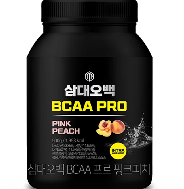 삼대오백 티로신 BCAA 프로 헬스보충제 핑크피치, 500g, 1개 - 쿠팡