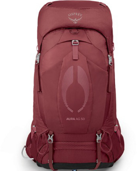 AURA AG 50 등산용 대형배낭 50L 커버포함, Berry Sorbet Red
