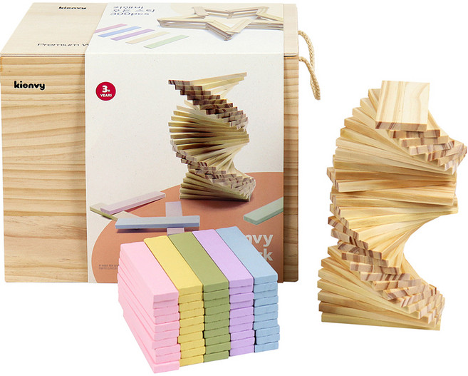 키엔비 칼라 우든 스틱 블록 300p, 내추럴 우든, 1개