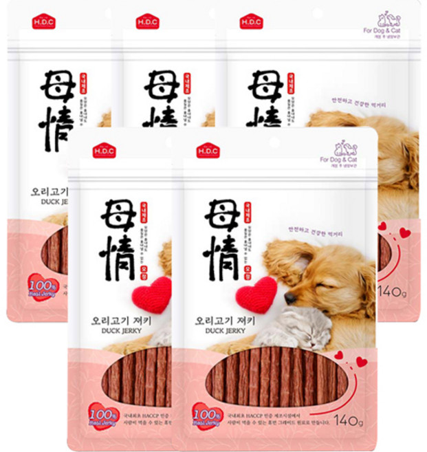 모정 반려동물 져키, 오리고기, 140g, 5개