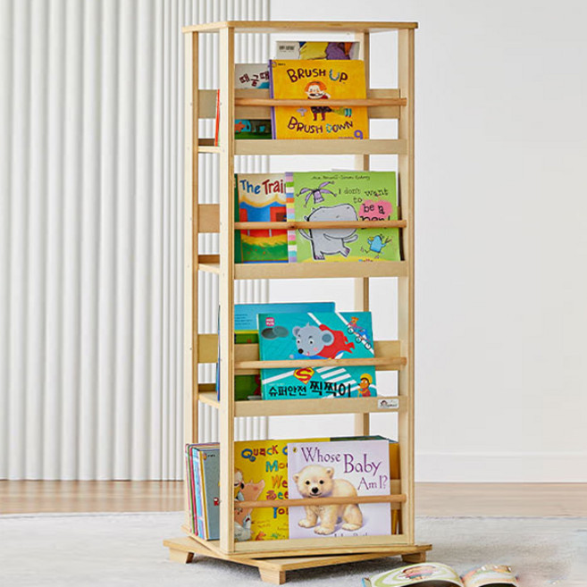 맘스보드 피노 회전 책장, 내추럴, 4단