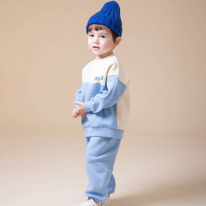 KIDSCOMO 兒童刷毛小熊寶寶上下衣套裝