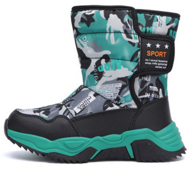 童款印花運動保暖內刷毛雪靴 BW100