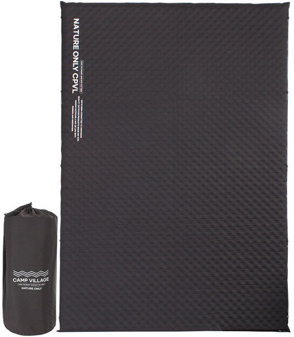 캠프빌리지 자충식 에어매트 5cm + 보관가방, 블랙