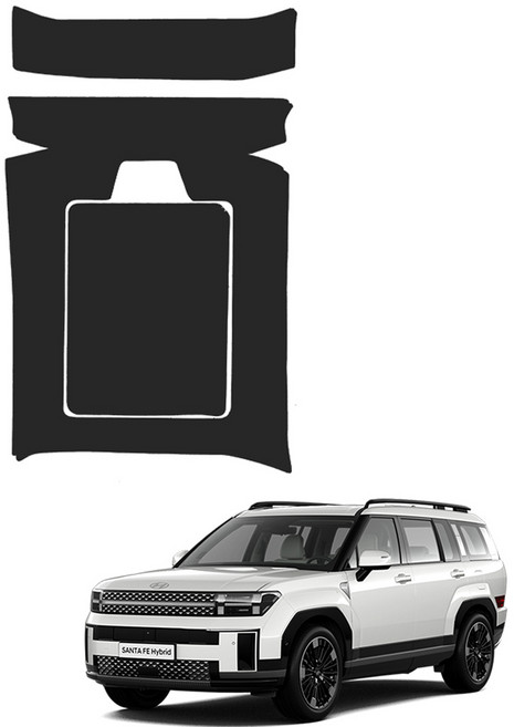 메이튼 디 올 뉴 싼타페 MX5 순정 컬러 가죽 2열콘솔뒷면 스크래치 커버, 리어송풍구, 블랙