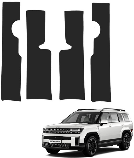 메이튼 순정 컬러 가죽 도어스텝 스크래치 커버, 현대 싼타페 MX5, 블랙