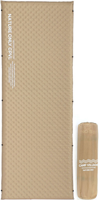 캠프빌리지 자충식 에어매트 5cm + 보관가방, 베이지