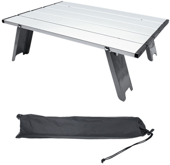 캠프빌리지 초경량 미니 롤테이블 + 보관가방, 실버