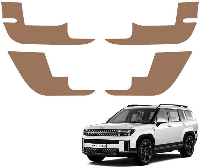 메이튼 순정 컬러 가죽 스크래치 도어커버, 현대 싼타페 MX5, 인디고브라운