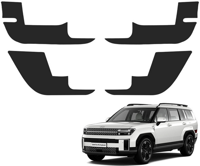 메이튼 순정 가죽 스크래치 도어커버, 현대 싼타페 MX5, 블랙