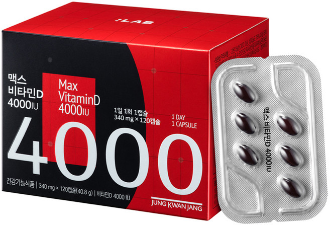 정관장 정품 맥스 비타민D 4000IU 40.8g, 120정, 1개