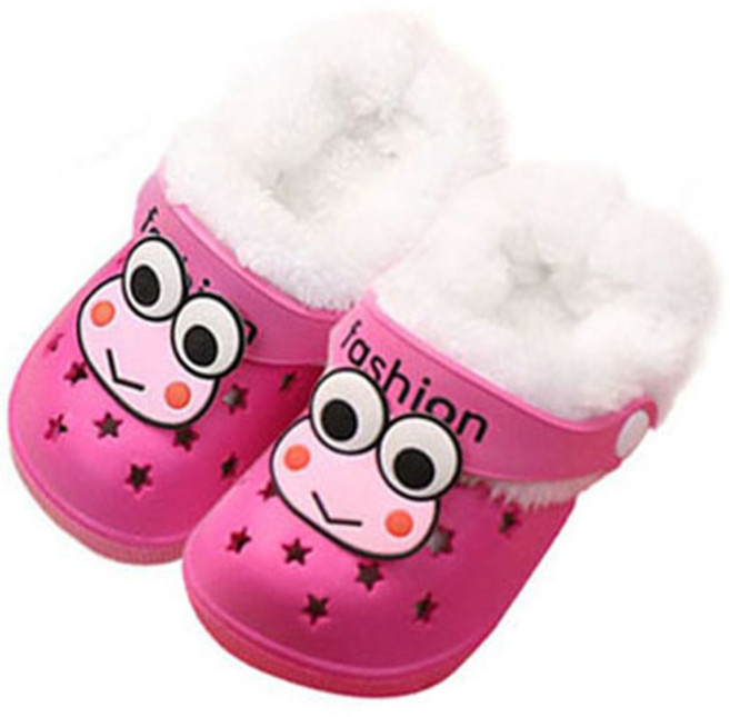루루슈 아동용 발그레 개구리 털 방한화 BW118