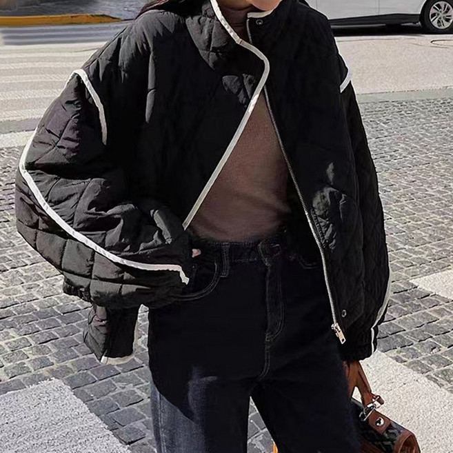 페이퍼먼츠 여성용 하이넥 퀼팅 지퍼 점퍼 07531