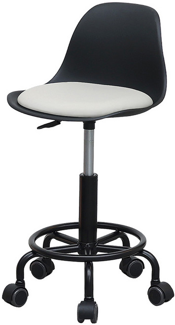 21세기트랜드 이동식 인테리어 모찌 스툴 의자, 블랙 + 크림, 1개