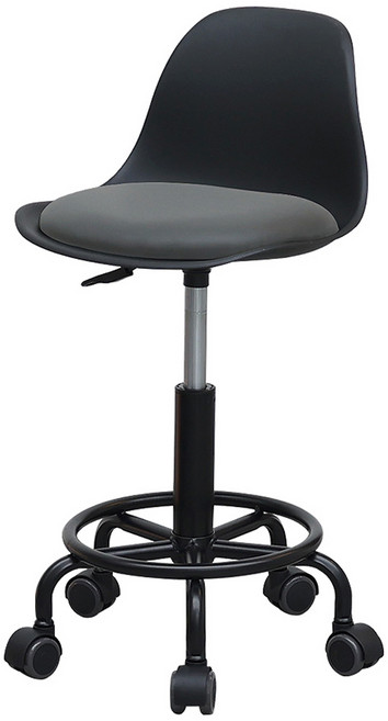 21세기트랜드 이동식 인테리어 스툴 모찌 홈바의자, 블랙 + 그레이, 1개