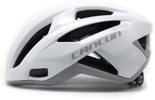 超輕自行車頭盔 CANCUN R1 210g, 有光澤的白色灰色