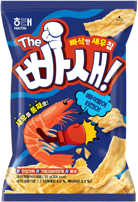 해태제과 THE 빠새 새우스낵, 55g, 1개