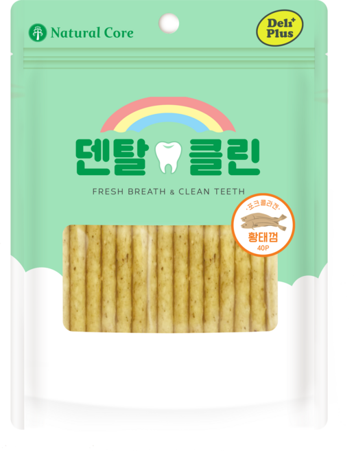네츄럴코어 강아지 델리플러스 포크콜라겐 황태껌 40p, 황태맛, 200g, 1개
