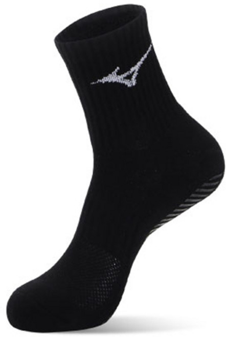 미즈노 논슬립 런버드 미드 삭스, 블랙, 1세트