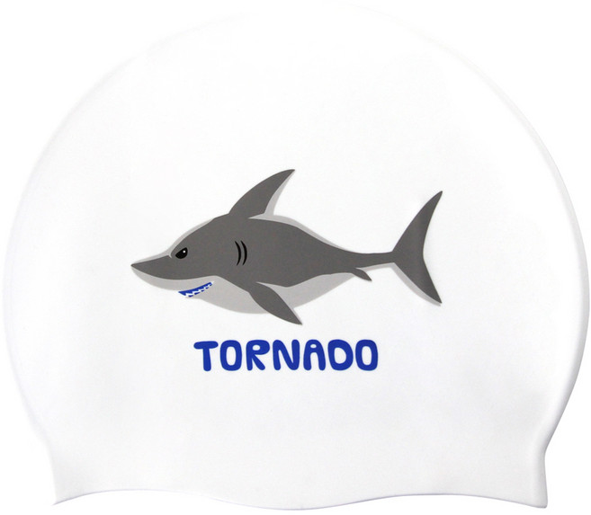 토네이도 디자인 실리콘 수영모자 TC1953, WHT, 1개