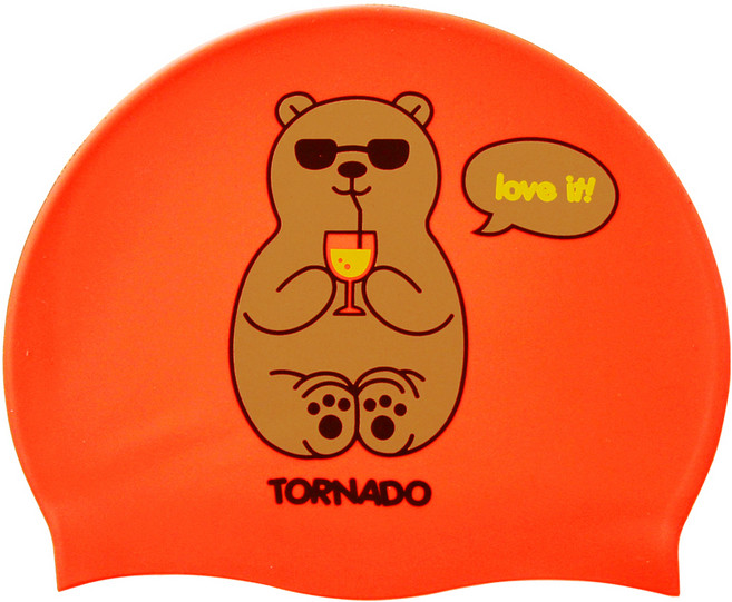 토네이도 디자인 실리콘 수영모자 TC1961, ORANGE, 1개