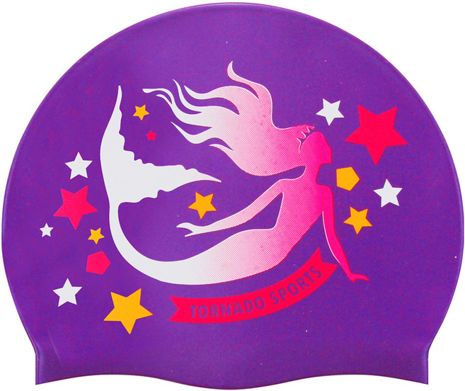 토네이도 디자인 실리콘 수영모자 TC-1944, VIOLET, 1개