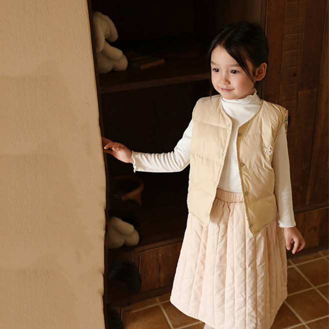 조이멀티 엠케이 아동용 무지패턴 리버시블 양면 경량 조끼패딩