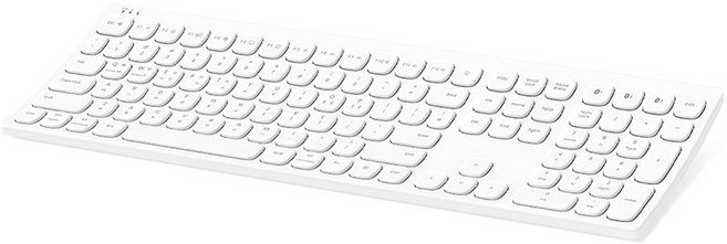 엑토 커브드 저소음 사무용 슬림 유무선겸용 일반형 키보드, 크림 화이트, B605