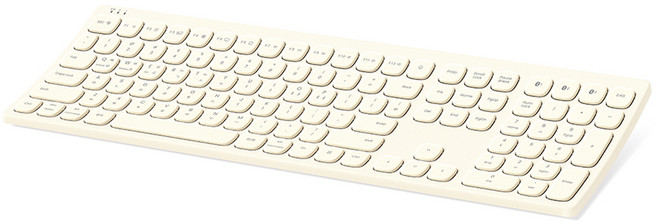 엑토 커브드 저소음 사무용 슬림 유무선겸용 일반형 키보드, 버터 아이보리, B605