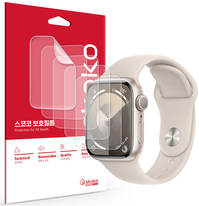 스코코 애플워치 풀커버 액정보호필름 40 / 41mm 5p