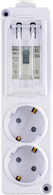 에코파워탭 국내 제조 고용량 배선차단 멀티탭 전선형 2구 SGM-BJCB216A, 40cm, 혼합색상, 1개