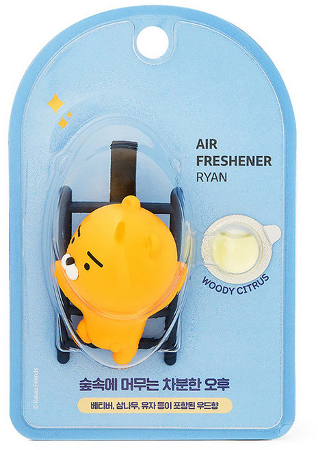 KAKAO FRIENDS 爬梯造型汽車芳香劑 Ryan款, 木質柑橘香, 1個