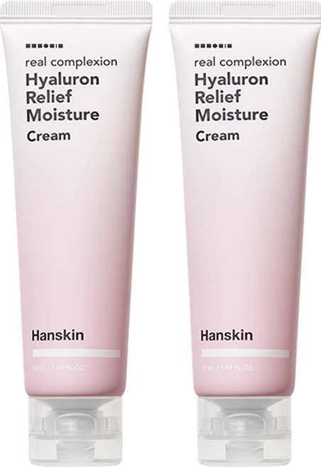 한스킨 리얼 컴플렉션 히알루론 릴리프 수분크림, 50ml, 2개 - 쿠팡