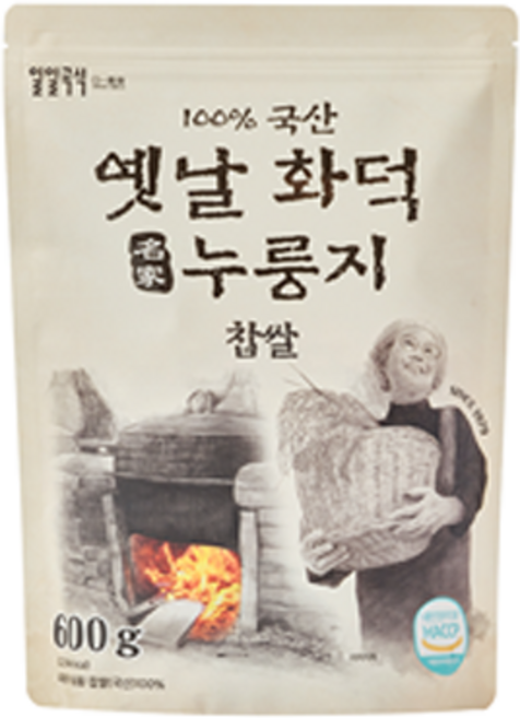 일일곡식 옛날 화덕 누룽지 찹쌀, 600g, 1개