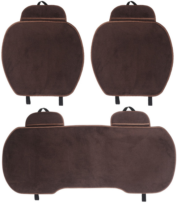 지엠지모터스 후리스 겨울방석 차량용시트 풀셋트 3p, 브라운, 1세트