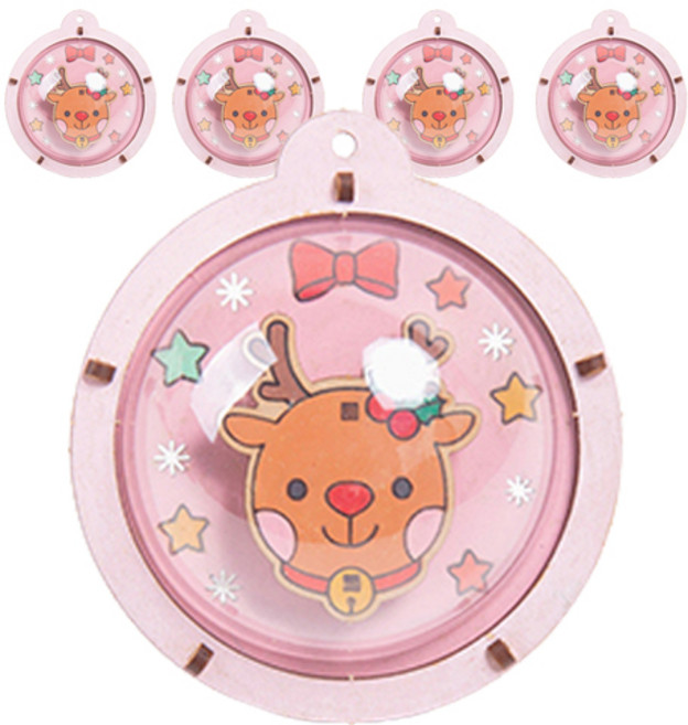 민화샵 크리스마스 입체 오너먼트 만들기 세트 XDPWD035, 06.루돌프, 5세트