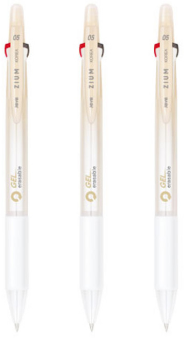 자바펜 지움3겔 지워지는 볼펜 0.5mm, 베이지, 3개